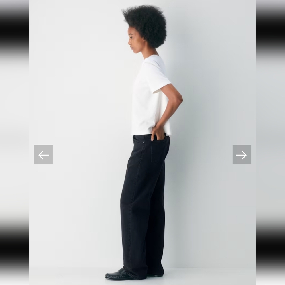 Denim Forum The '90s Iggy Lo-Rise Baggy Jean Size 27 NWT $128 "Black Eyeliner" - Picture 6 of 16